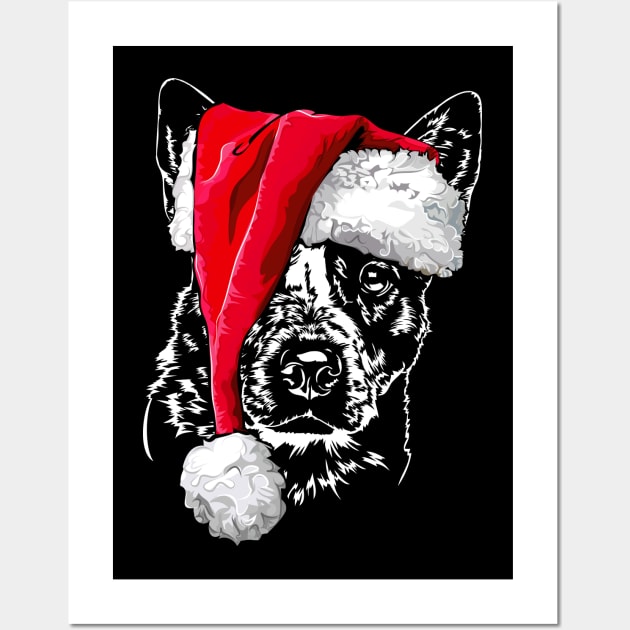 Funny Australian Cattle Dog Santa Christmas dog mom gift Wall Art by wilsigns